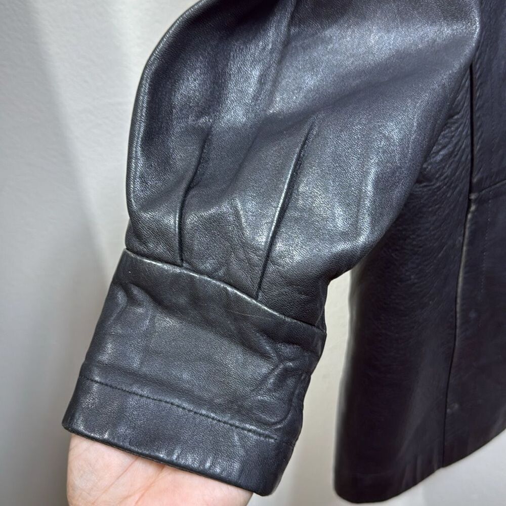 (P2) F.ORTIZ, creation Vintage 80s goatskin jacket in black oversized - Picture 6 of 15